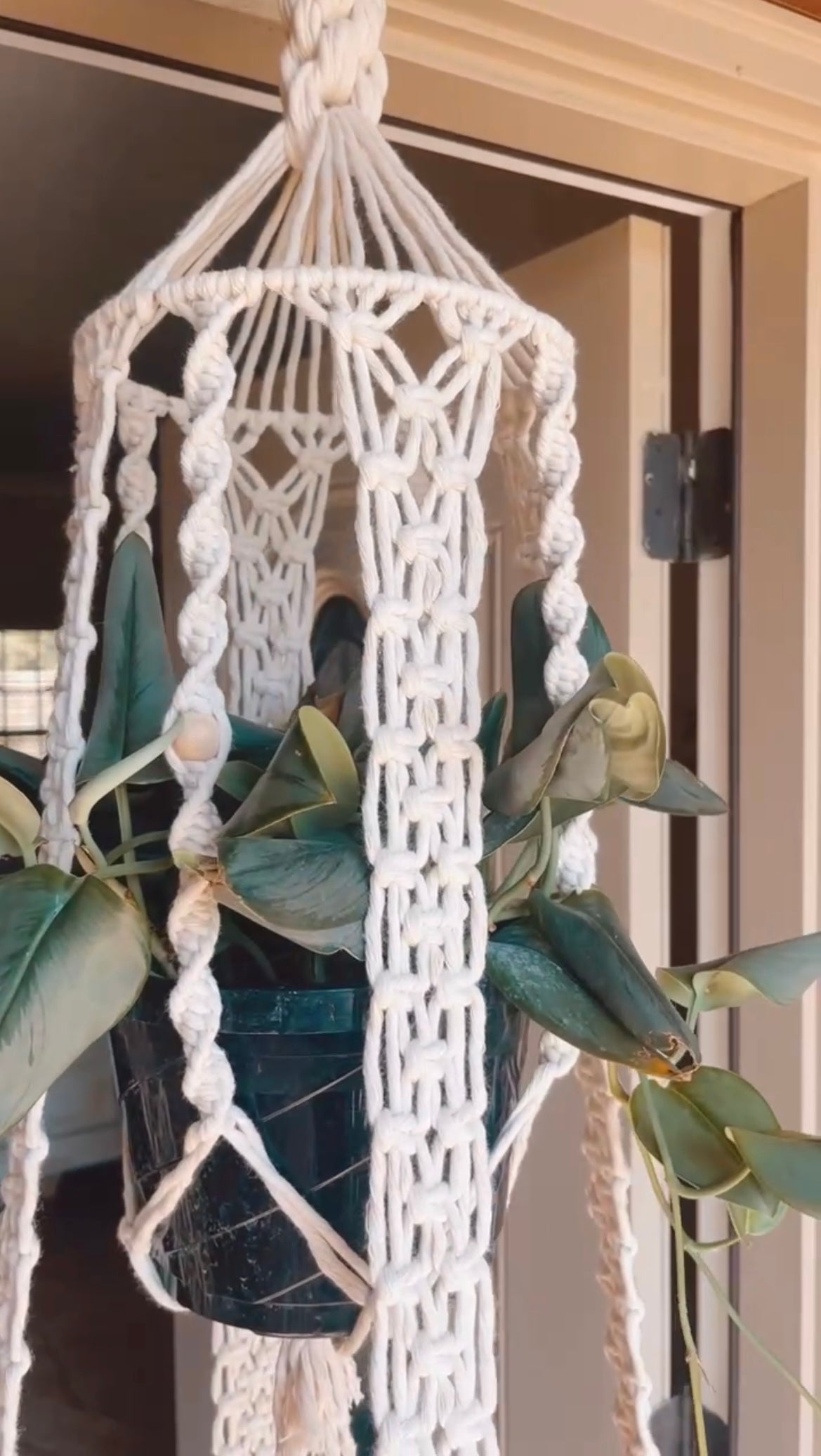 70’s style macrame hanging table