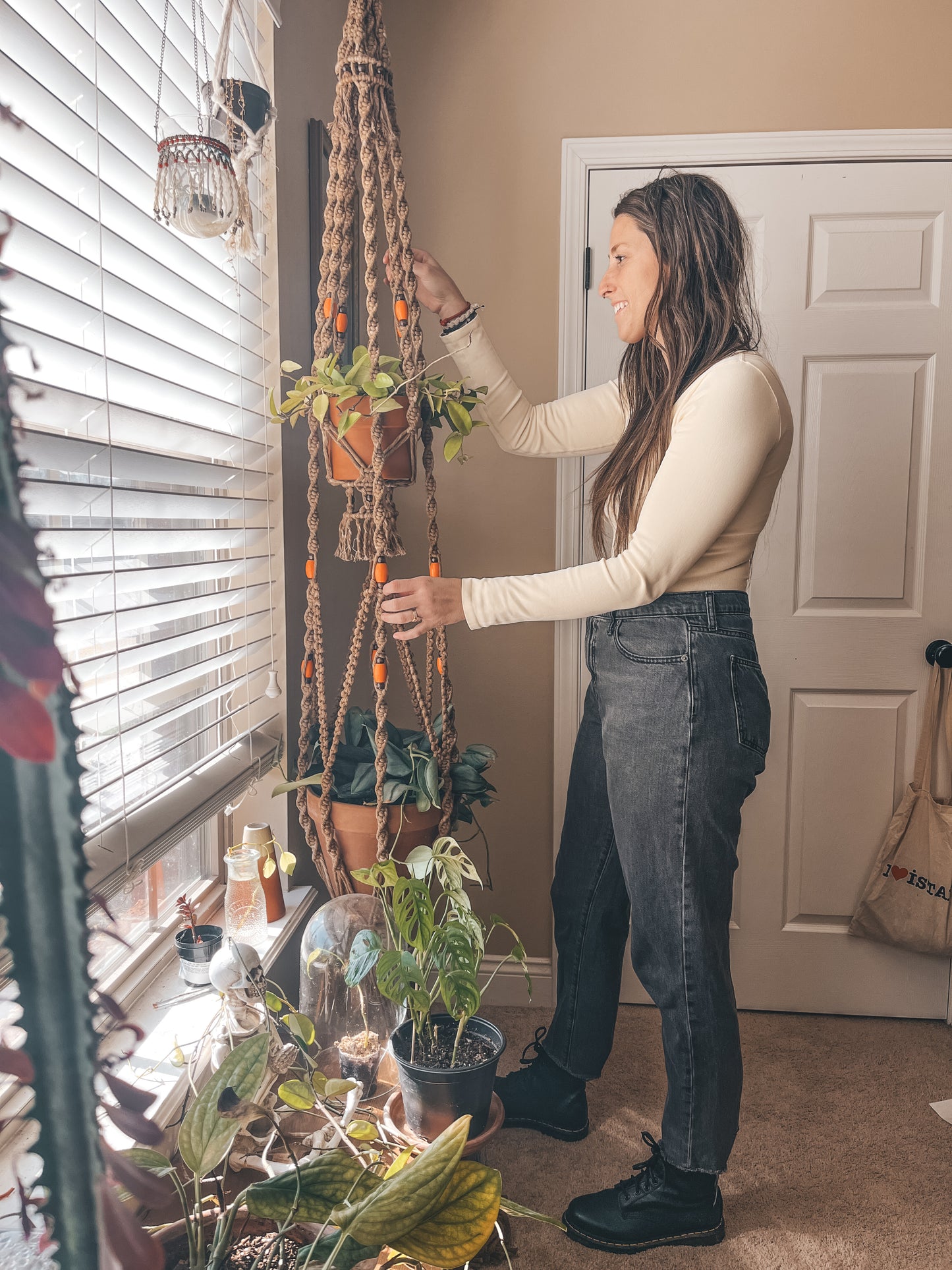 Vintage inspired double plant hanger