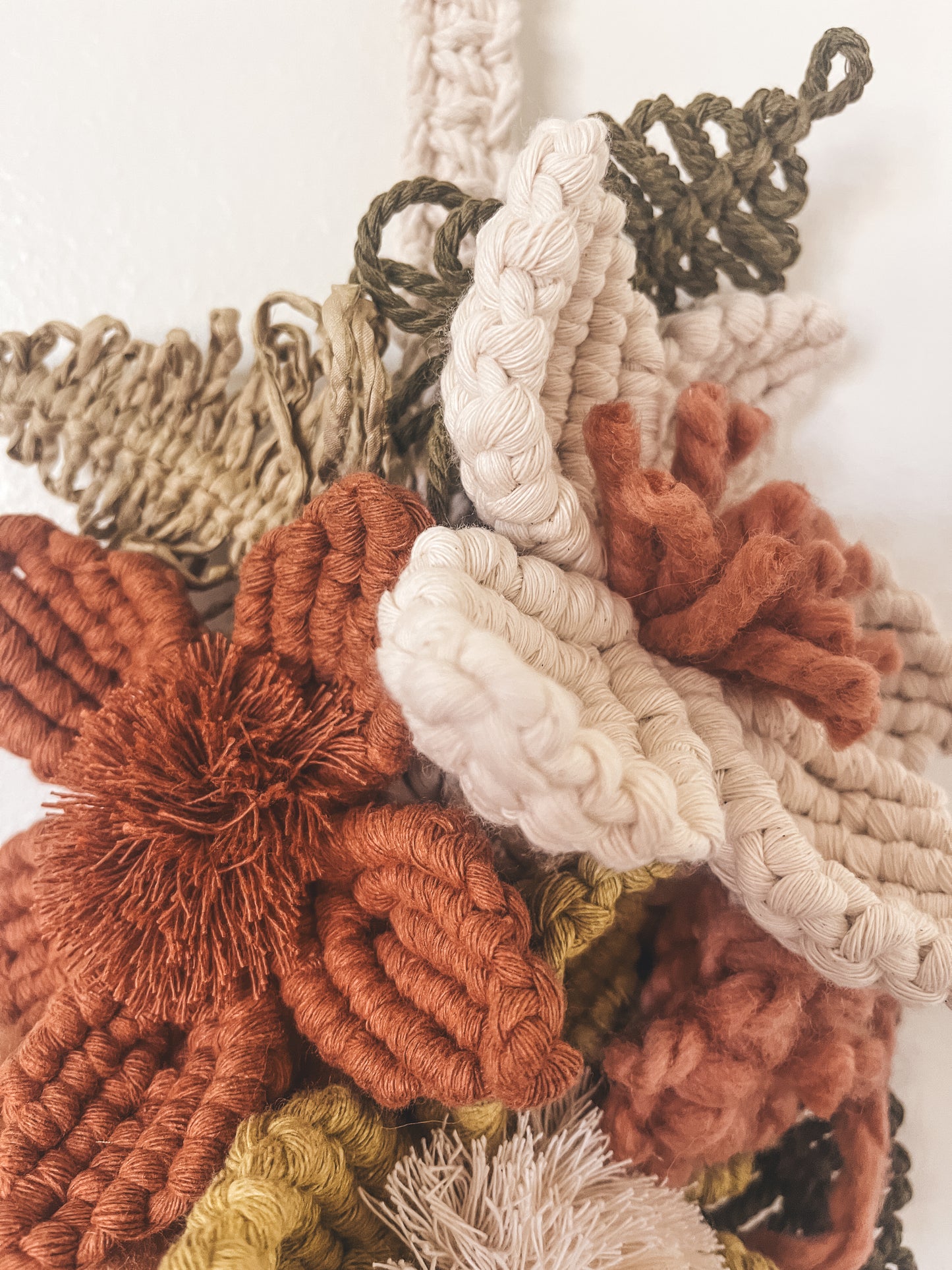 Canyon, Chartreuse, + natural floral wall hanging
