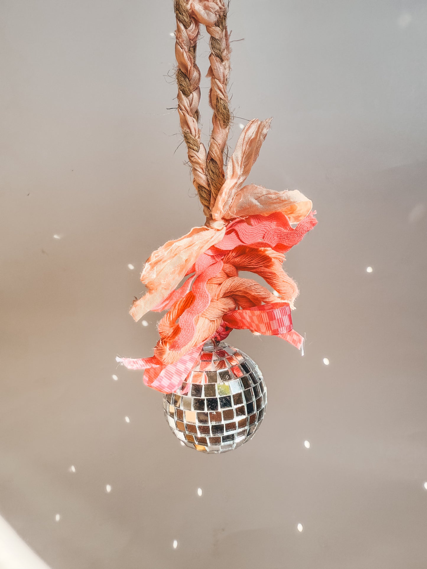 Valentine’s Day disco bow car charms