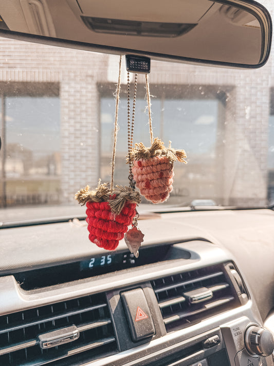 Strawberry 🍓 rearview mirror car charms