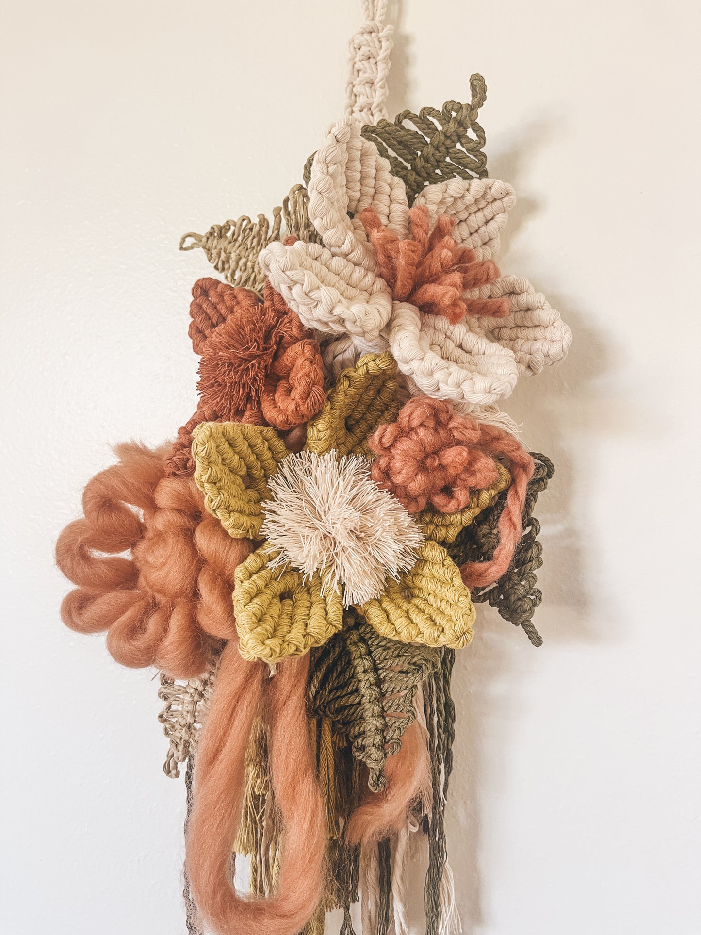 Canyon, Chartreuse, + natural floral wall hanging