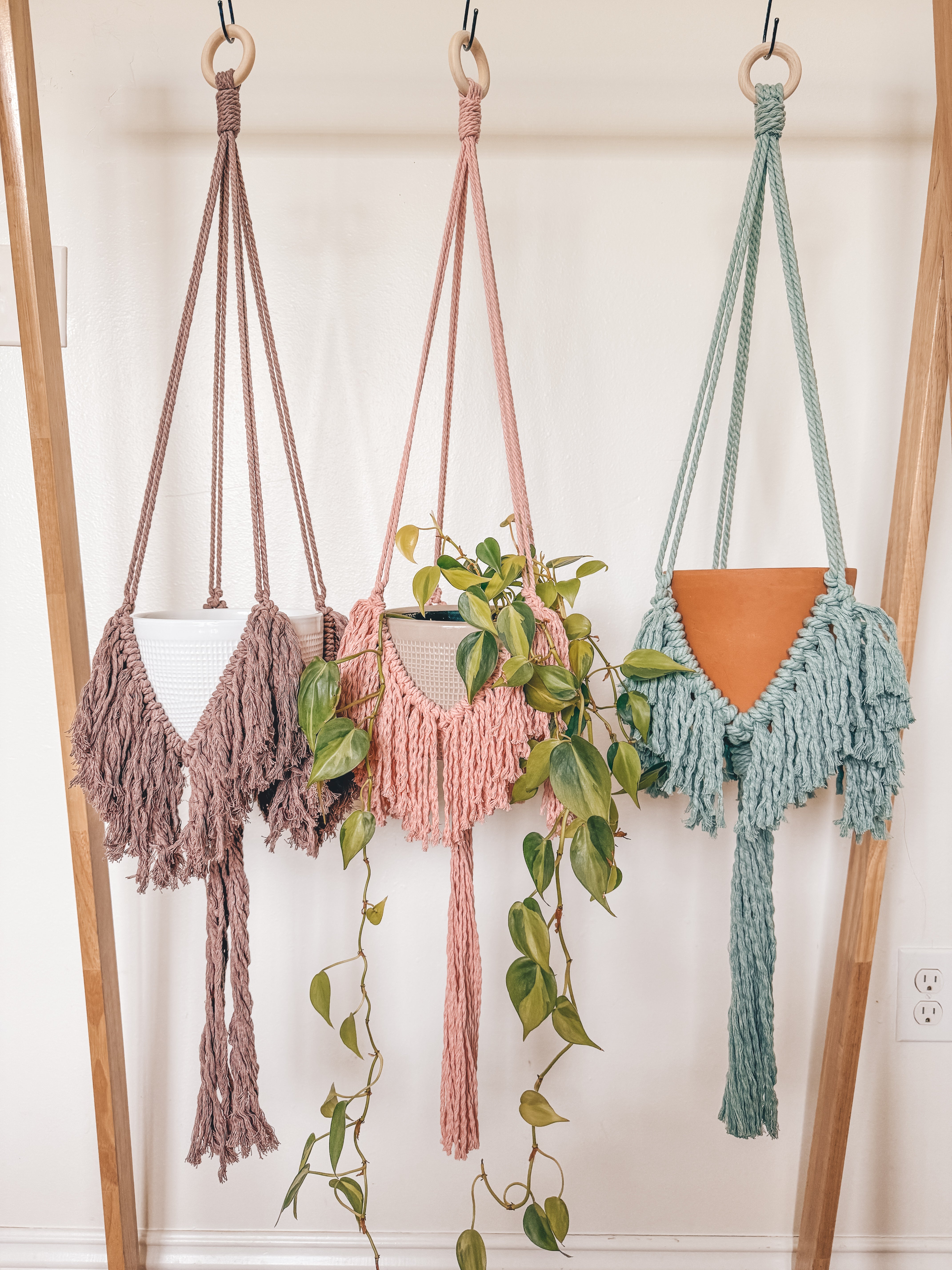 fringe macrame plant hanger Fringe Plant Hanger – Botanical Knots Studio
