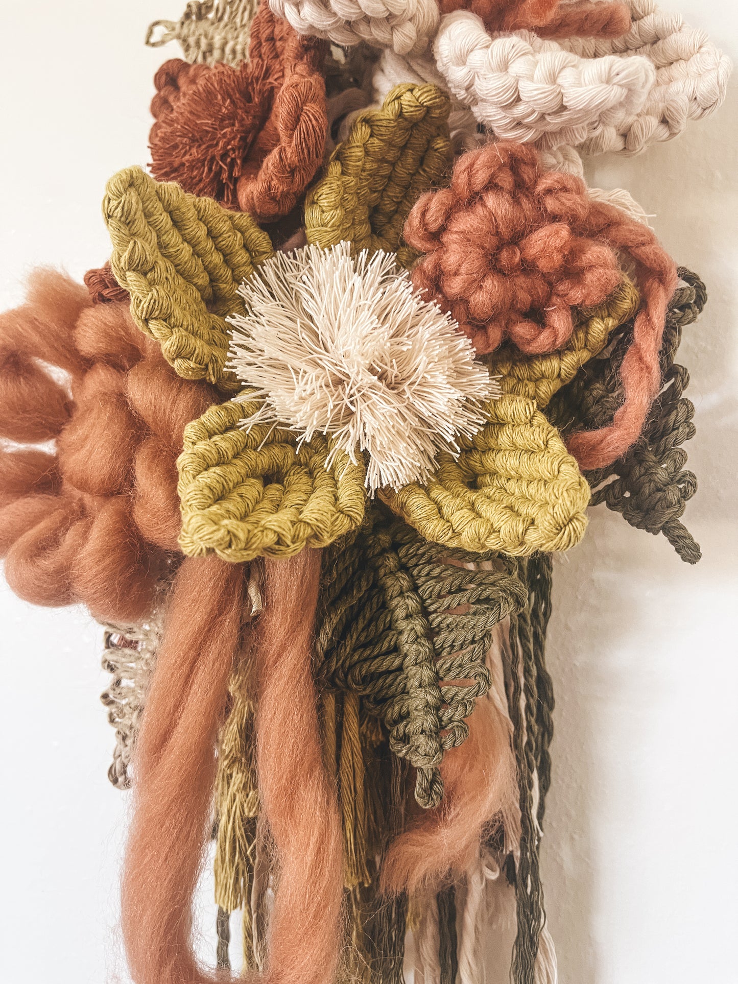 Canyon, Chartreuse, + natural floral wall hanging