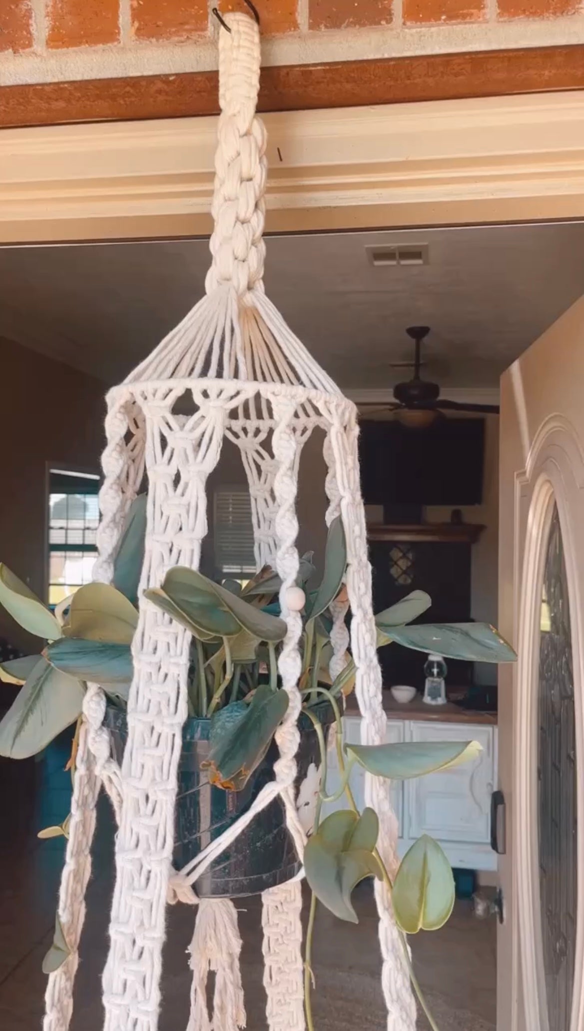 70’s style macrame hanging table
