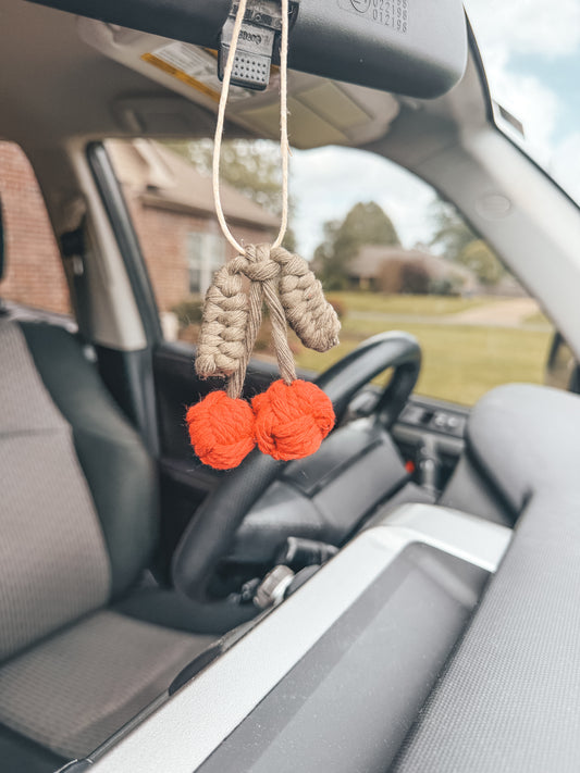 Cherry rearview car charm