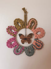 Load image into Gallery viewer, Mini daisy + butterfly wall hanging
