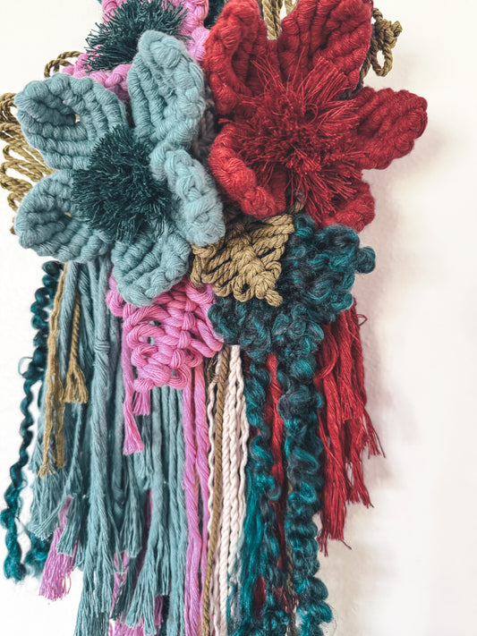 Moody floral wall hanging