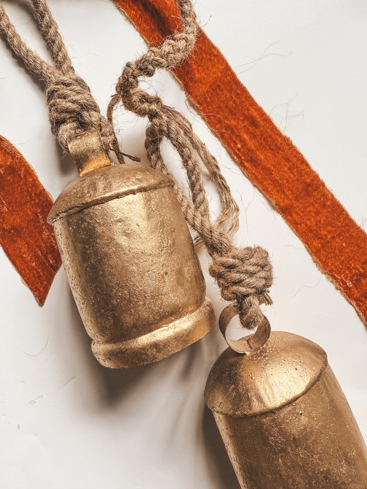 Gold bells mantle decor