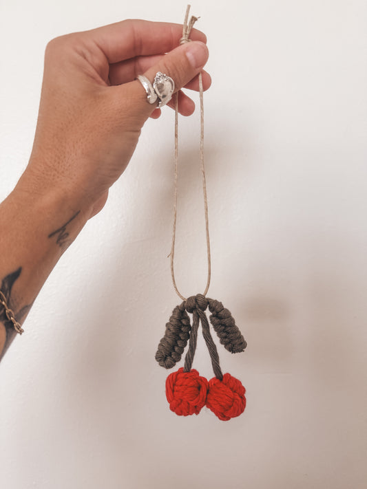 Cherry rearview car charm