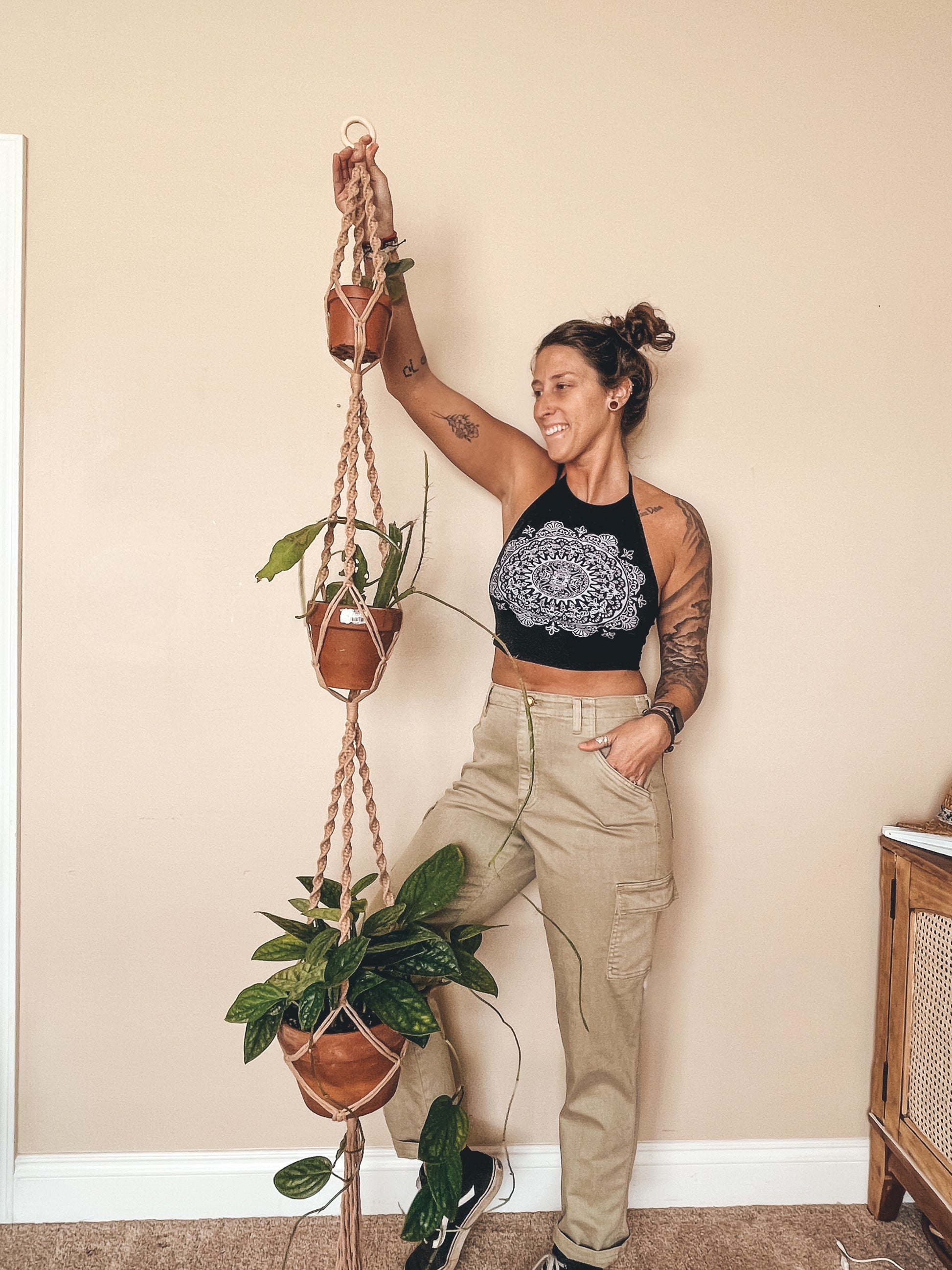 3 plant hanger Triple Plant Hanger – Botanical Knots Studio